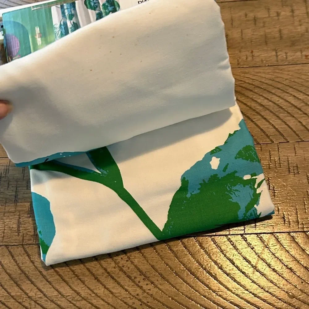 Diane Von Furstenberg Tropical Green and White Shower Curtain